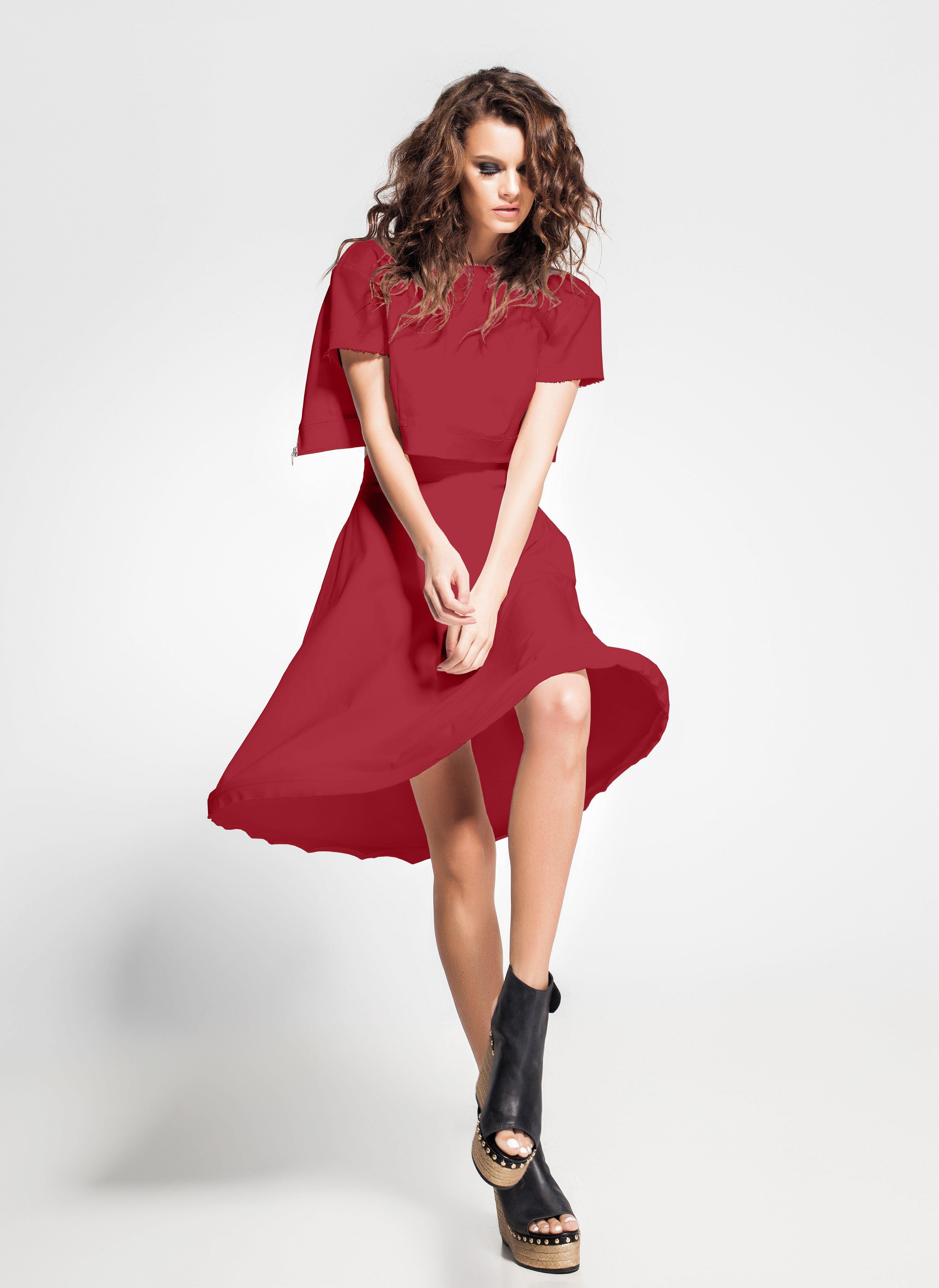 Tissu Crêpe Rubis Foncé - Ribes y Casals