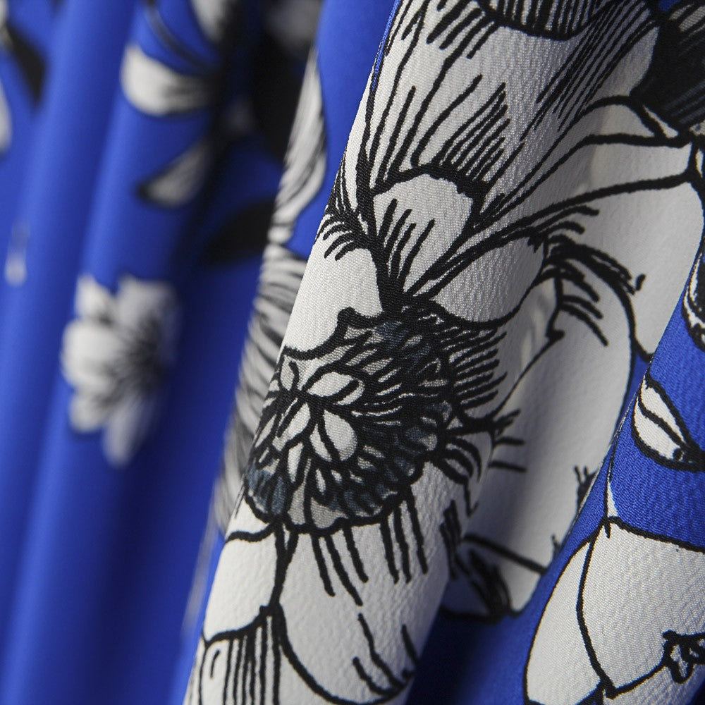 Tissu Bleu Crêpe Vintage - Ribes y Casals