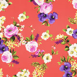 Tissu Crêpe Roses Zambra Coral - Ribes y Casals