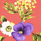 Tissu Crêpe Roses Zambra Coral - Ribes y Casals