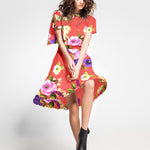 Tissu Crêpe Roses Zambra Coral - Ribes y Casals