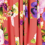 Tissu Crêpe Roses Zambra Coral - Ribes y Casals