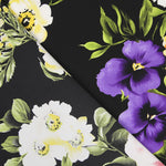 Tissu Crêpe Fleurs de Roses Zambra Noir - Ribes y Casals