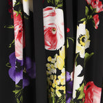 Tissu Crêpe Fleurs de Roses Zambra Noir - Ribes y Casals