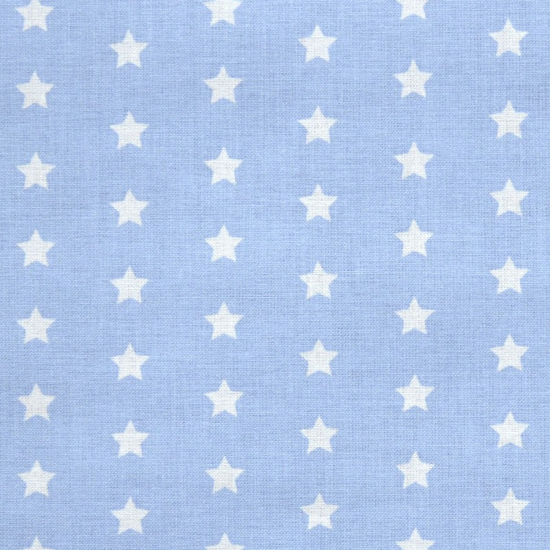 Tissu Coton Étoiles Fond Bleu Celeste - Ribes y Casals