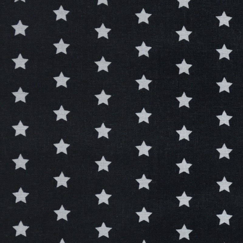 Tissu Coton Étoiles Fond Noir - Ribes y Casals