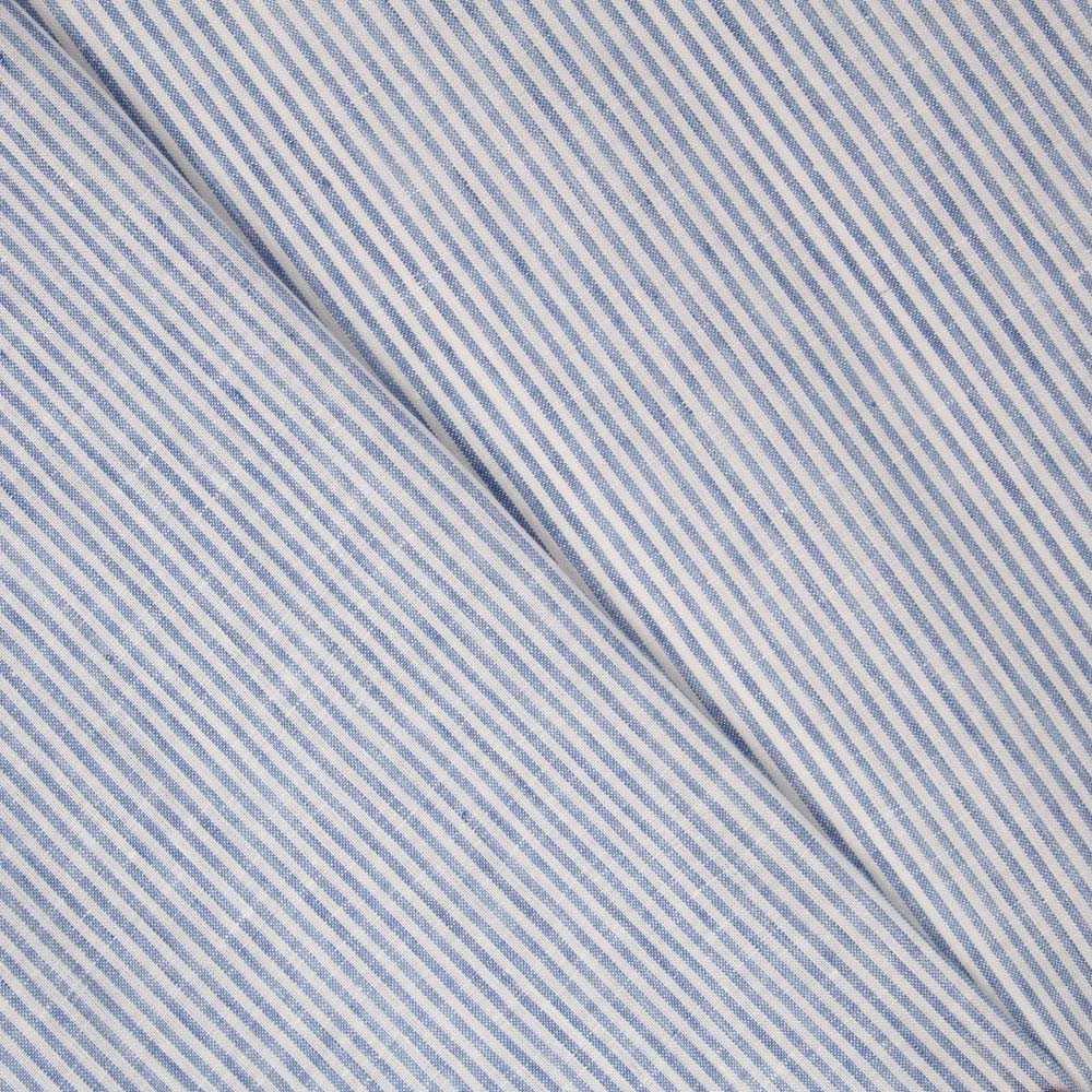 Tissu Lin Rayures Bleu - Ribes y Casals