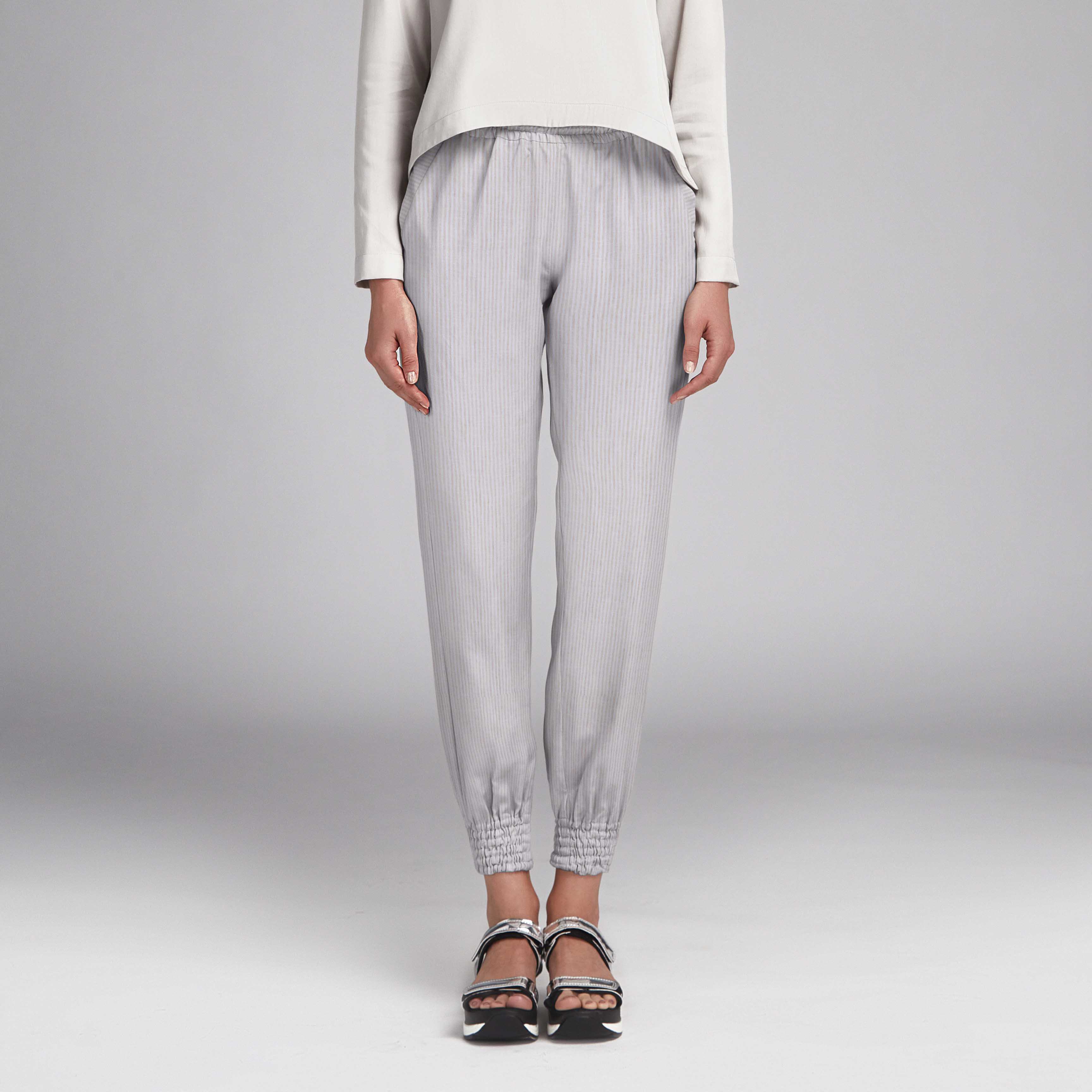 Tissu Lin Beige Rayures - Ribes y Casals