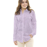 Tissu Lin Rayures Lilas - Ribes y Casals