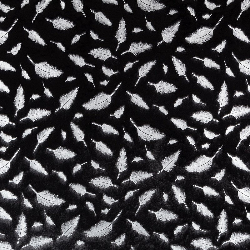 Tissu en Fourrure Plumes Argent - Ribes y Casals