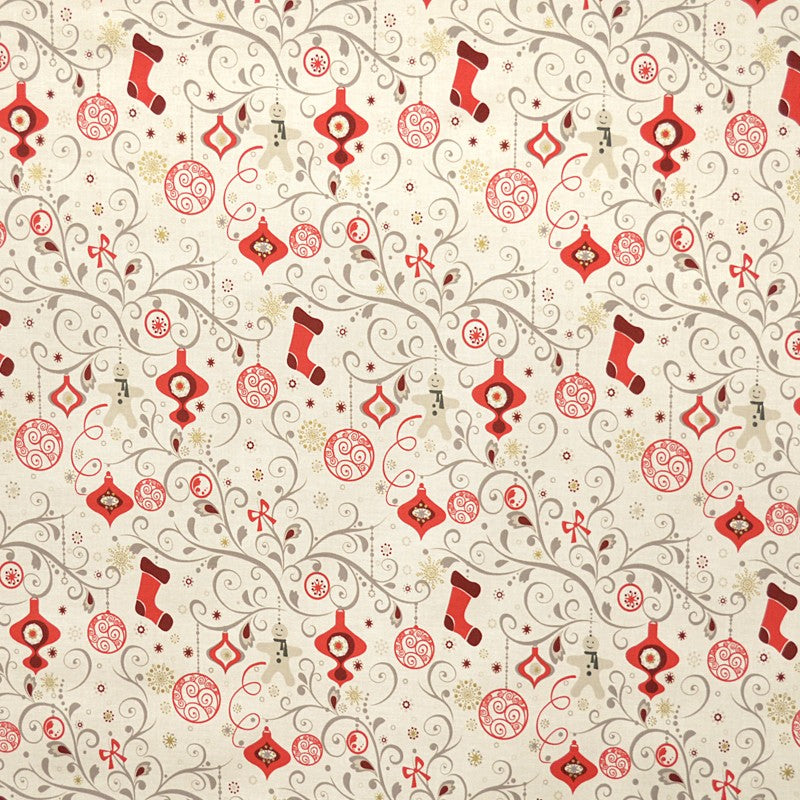 Tissu Noël Rouge - Ribes y Casals
