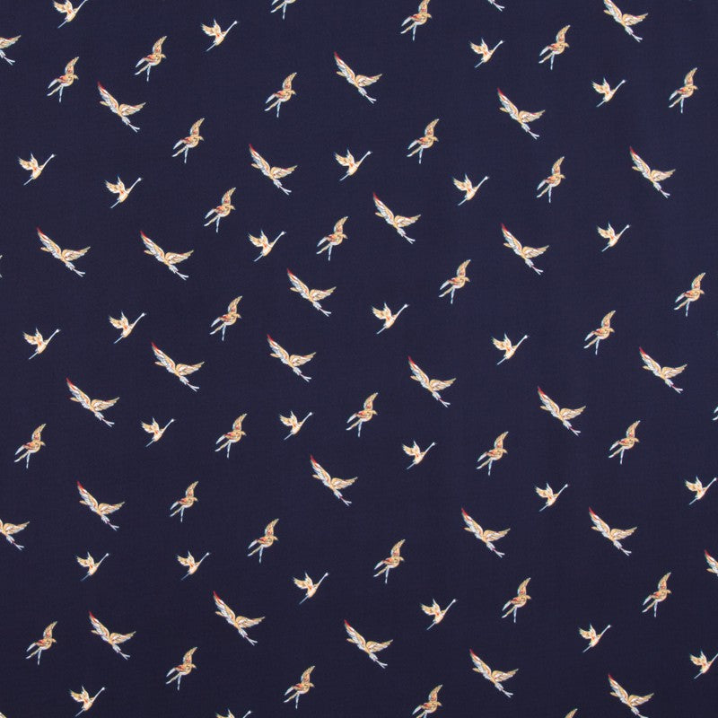 Tissu Élastique Oiseaux Navy - Ribes y Casals