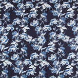 Tissu Élastique Fleurs Navy - Ribes y Casals
