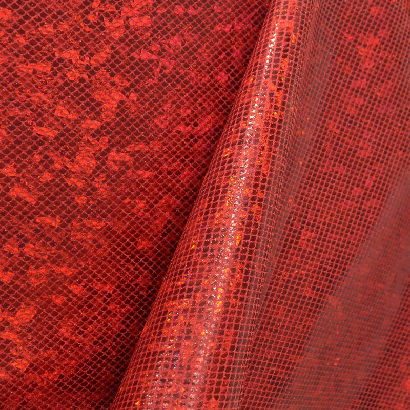 Tissu Élastique Hologramme Rouge - Ribes y Casals