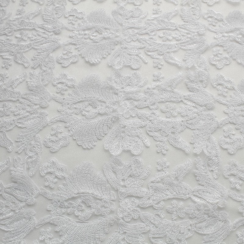 Dentelle Feuille Rebrodée Blanc - Ribes y Casals