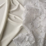 Dentelle Feuille Rebrodée Blanc - Ribes y Casals