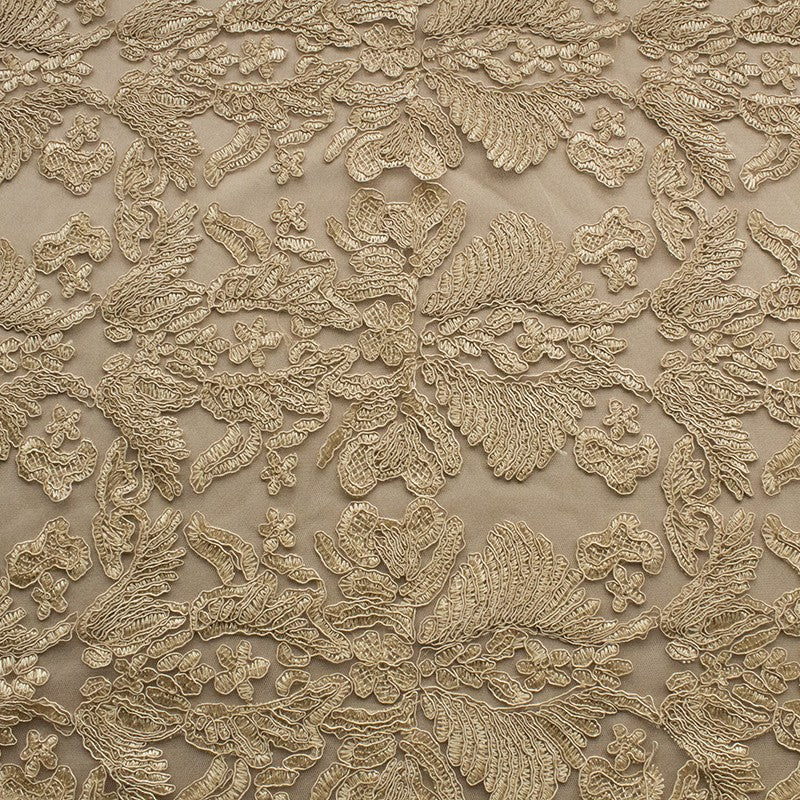 Dentelle Feuille Rebrodée Doré - Ribes y Casals