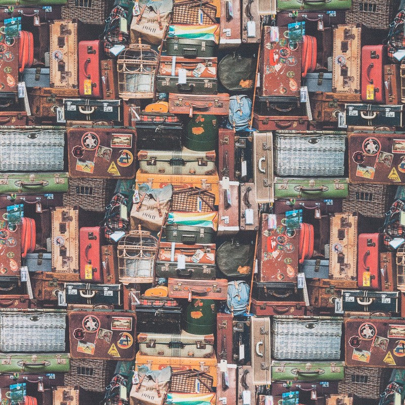 Tissu Imprimé Coton Valises Multicolor - Ribes y Casals