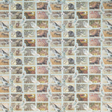 Tissu Imprimé Coton Timbres Vert - Ribes y Casals