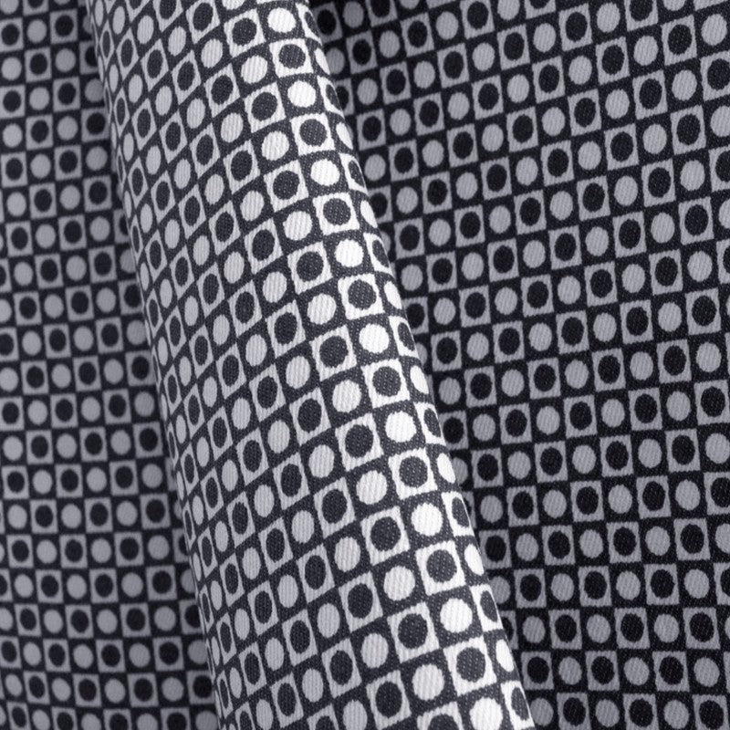 Tissu Imprimé Ronds Dans Carrés Marine - Ribes y Casals