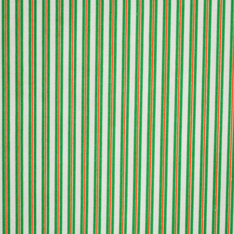 Tissu Imprimé Rayures Vert Rouge - Ribes y Casals
