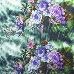 Tissu Satin Imprimé Bouquets Lilas - Ribes y Casals