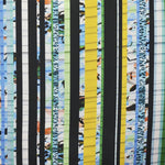 Tissu Satin Imprimé Rayures Turquoise - Ribes y Casals