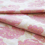 Tissu Fantaisie Fleur Corail Or - Ribes y Casals