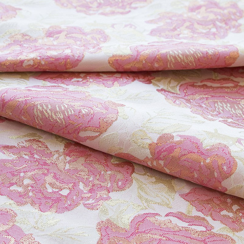 Tissu Fantaisie Fleur Corail Or - Ribes y Casals