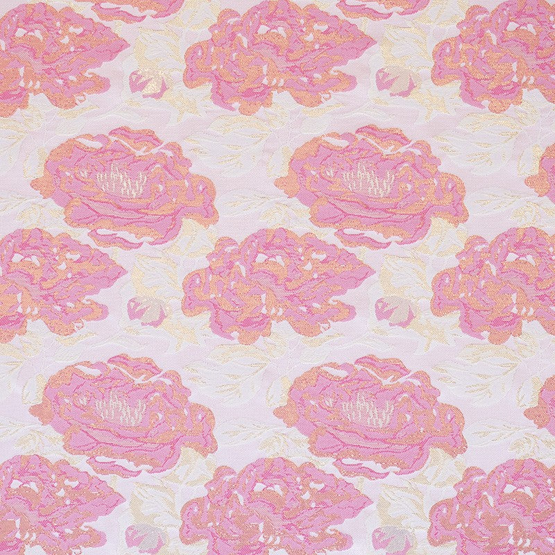 Tissu Fantaisie Fleur Corail Or - Ribes y Casals