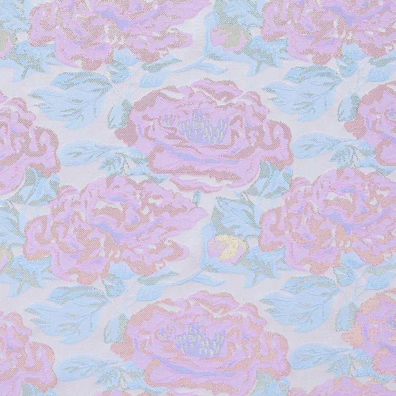 Tissu Fantaisie Fleur Rose Bleu - Ribes y Casals