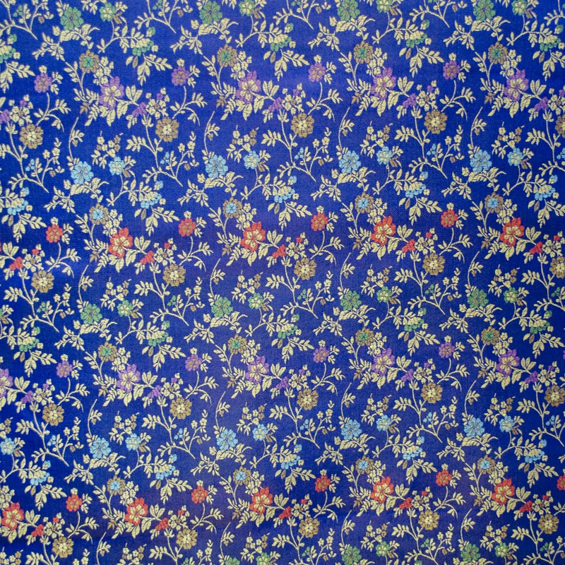 Tissu Fantaisie Fleurs Bleu Électrique - Ribes y Casals