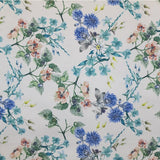 Tissu Fleur Satiné Floral Bleu - Ribes y Casals