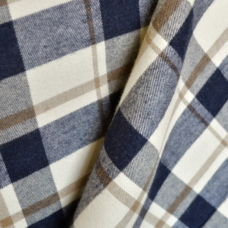 Flanelle Carreaux Camel Noir - Ribes y Casals