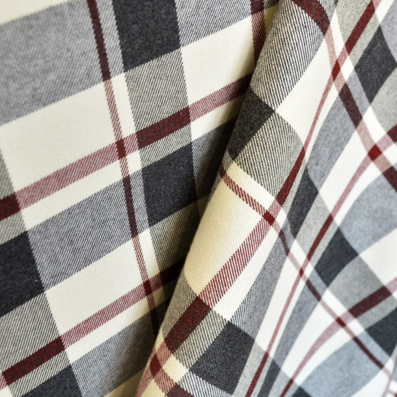 Flanelle Carreaux Grenat Noir - Ribes y Casals