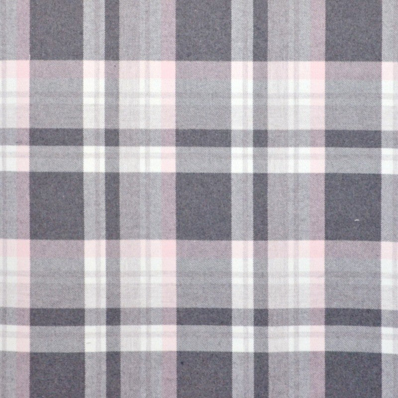 Flanelle Carreaux Rose Noir - Ribes y Casals