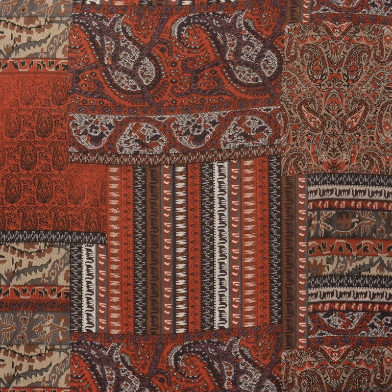 Gaze Imprimée Mosaique Paisley Rouge - Ribes y Casals