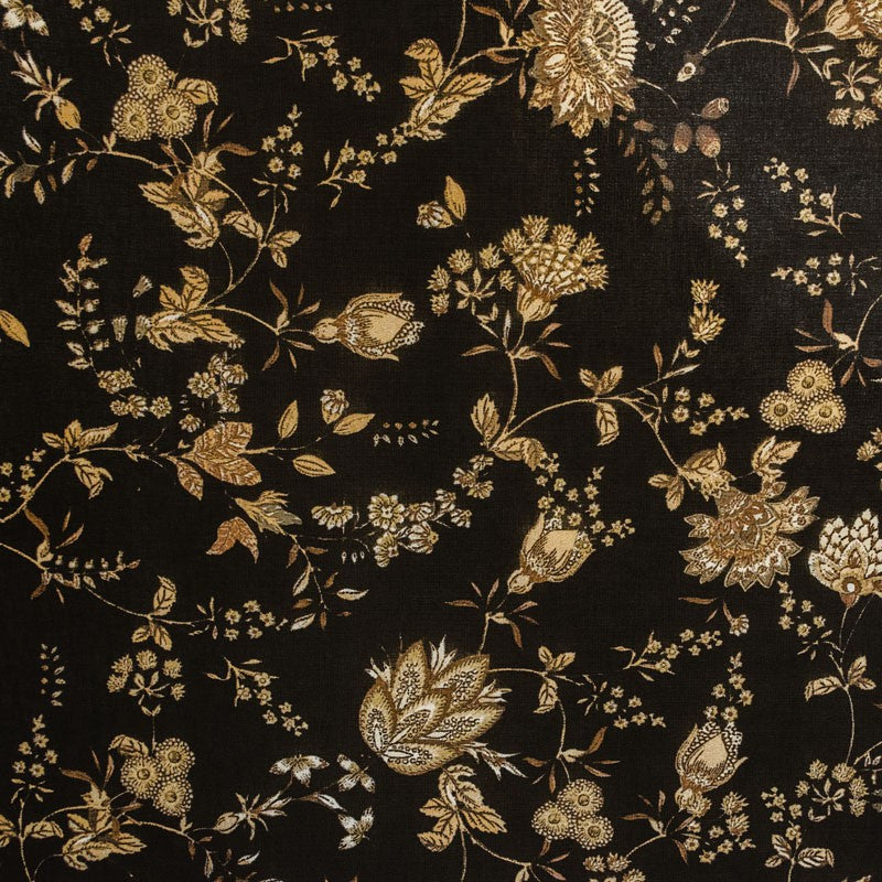 Gase Fleurs Marron Fond Noir - Ribes y Casals