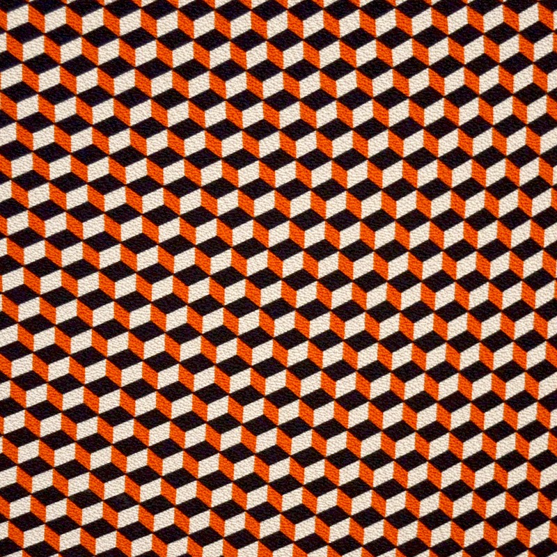 Georgette Imprimé Cube Orange - Ribes y Casals