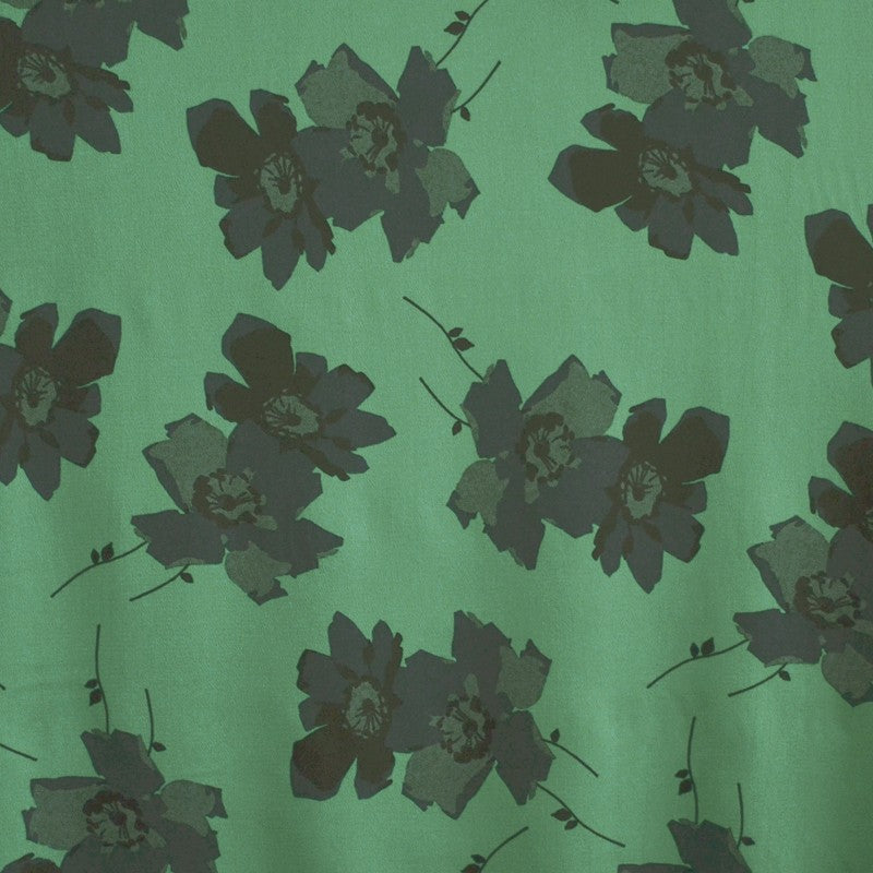 Georgette Imprimée Fleurs Bleu Marine - Ribes y Casals