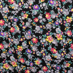 Georgette Imprimée Kimono Noir - Ribes y Casals