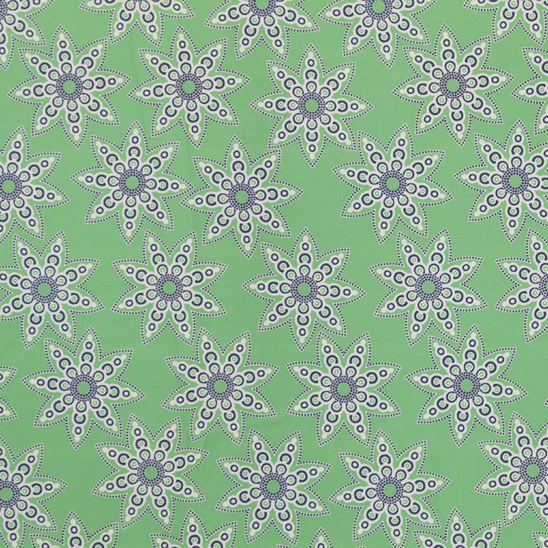 Tissu Imperméable Mandala Vert - Ribes y Casals