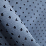 Tissu Enfant Denim Coeurs Marine - Ribes y Casals