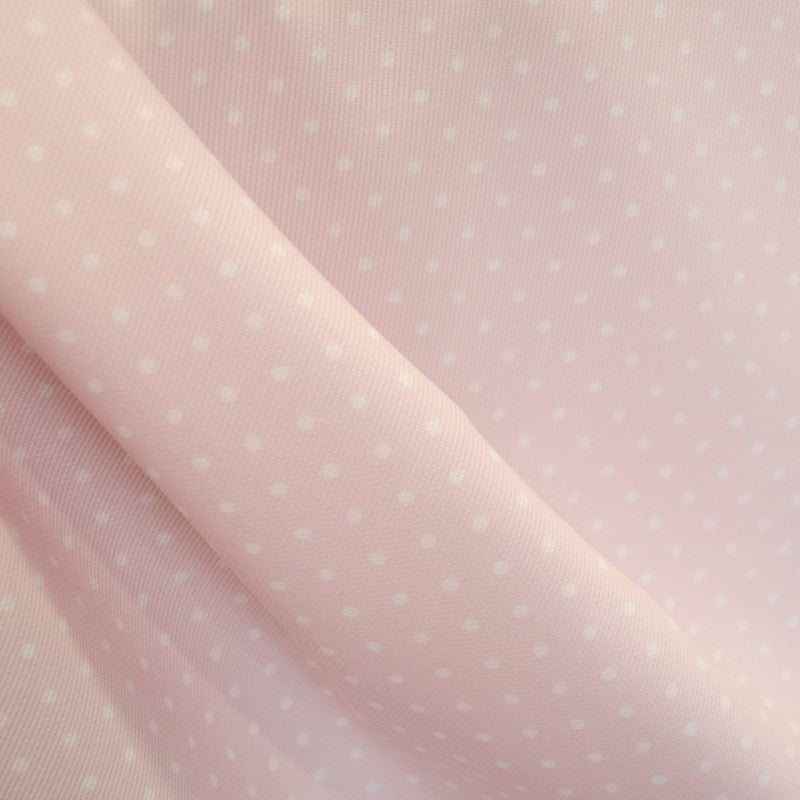 Tissu Piqué à Pois Fond Rose 4mm - Ribes y Casals
