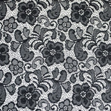 Tissu Jacquard Dentelle Fleur Noire - Ribes y Casals