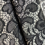 Tissu Jacquard Dentelle Fleur Noire - Ribes y Casals