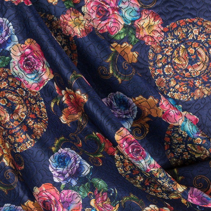 Tissu Jacquard Japan Bleu Électrique - Ribes y Casals