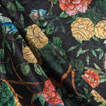 Tissu Jacquard Tropical Noir - Ribes y Casals