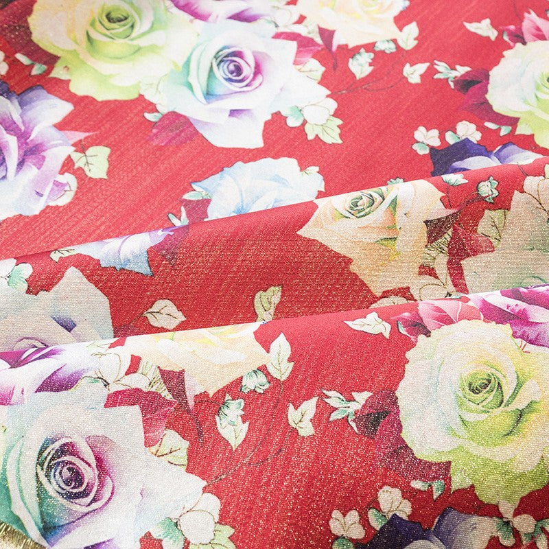 Tissu Lamé Crétonne Rouge - Ribes y Casals