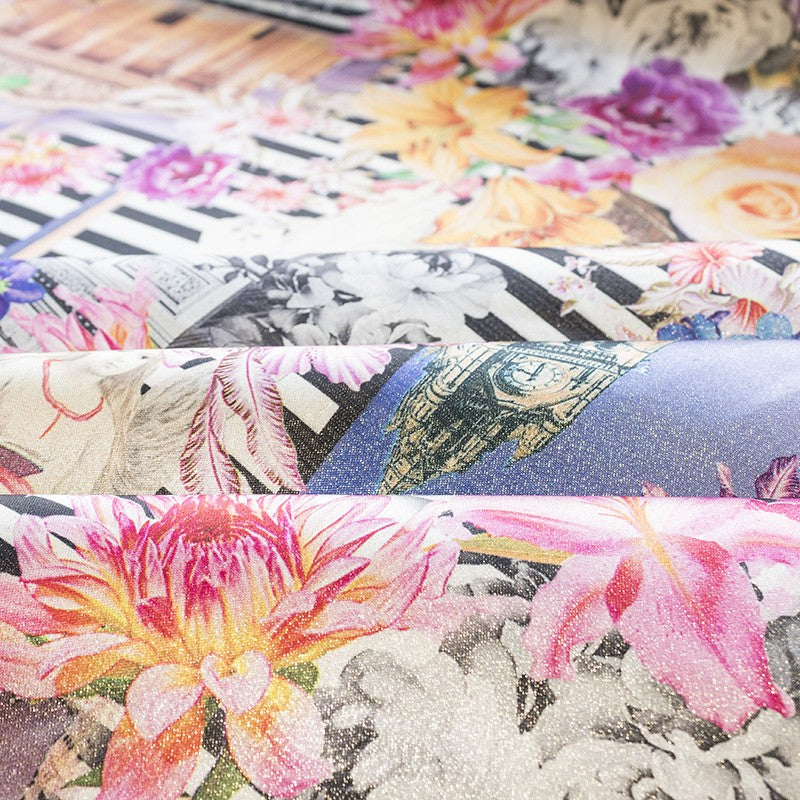 Tissu Lamé Rayures Noir - Ribes y Casals